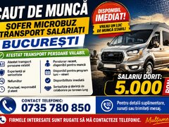 Caut loc de munca in Bucuresti Ilfov, ca sofer categoria B/D Microbuz